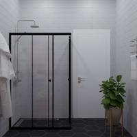 Душевое ограждение (без поддона) Вента-Блэк 120х80, прямоугольник