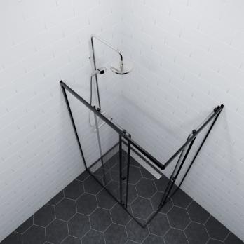 Душевое ограждение (без поддона) Вента-Блэк 120х80, прямоугольник