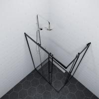 Душевое ограждение (без поддона) Вента-Блэк 120х90, прямоугольник