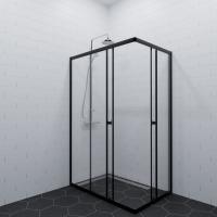 Душевое ограждение (без поддона) Вента-Блэк 120х90, прямоугольник