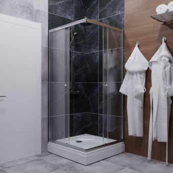 Душевое ограждение Вента-Хром 80х80, квадрат, низкий поддон