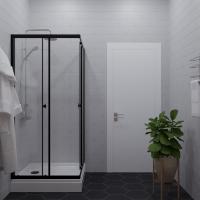 Душевое ограждение Вента-Блэк 80х80, квадрат, низкий поддон
