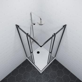 Душевое ограждение Вента-Блэк 80х80, квадрат, низкий поддон