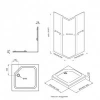 Душевое ограждение Вента-БВ 80*80, квадрат, низкий поддон