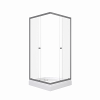 Душевое ограждение Вента-Графит 90х90, квадрат, низкий поддон