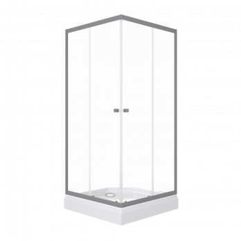Душевое ограждение Вента-Графит 90х90, квадрат, низкий поддон
