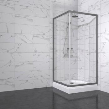Душевое ограждение Вента-Графит 90х90, квадрат, низкий поддон