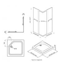 Душевое ограждение Вента-Хром 90х90, квадрат, низкий поддон