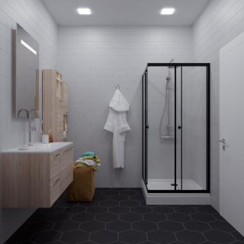 Душевое ограждение Вента-Блэк 90х90, квадрат, низкий поддон