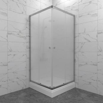 Душевое ограждение Вента-Хром-Вельвет 90х90, квадрат, низкий поддон