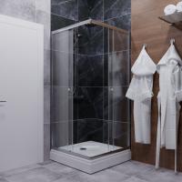 Душевое ограждение Вента-Хром 100х100, квадрат, низкий поддон