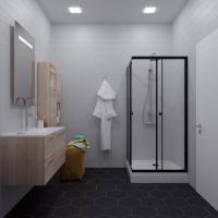 Душевое ограждение Вента-Блэк 100х100, квадрат, низкий поддон