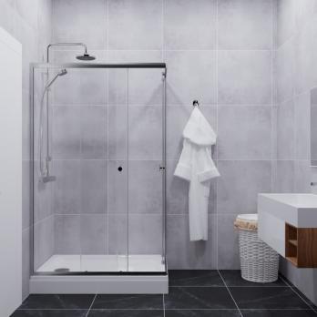 Душевое ограждение Вента-Хром 100х80, прямоугольник. низкий поддон