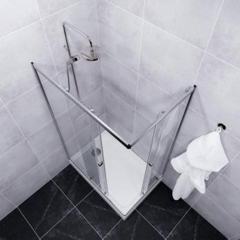 Душевое ограждение Вента-Хром 100х80, прямоугольник. низкий поддон