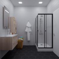 Душевое ограждение Вента-Блэк 100х80, прямоугольник. низкий поддон