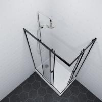 Душевое ограждение Вента-Блэк 100х80, прямоугольник. низкий поддон