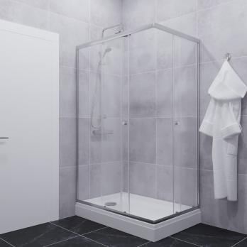 Душевое ограждение Вента-Хром 120х80, прямоугольник. низкий поддон