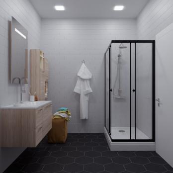 Душевое ограждение Вента-Блэк 120х80, прямоугольник. низкий поддон