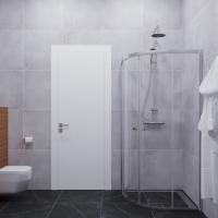 Душевое ограждение (без поддона) Альфа-Хром 80х80, полукруг