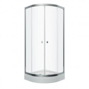 Душевое ограждение Альфа-Хром 80х80, полукруг, низкий поддон