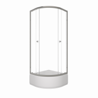 Душевое ограждение Альфа-Хром 80х80 В, полукруг, средн. подд.