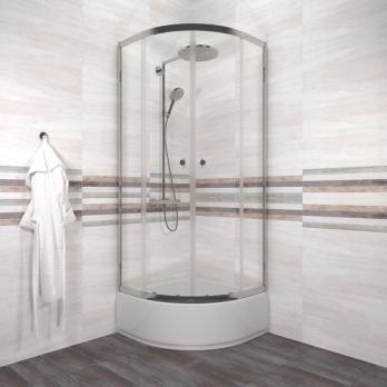 Душевое ограждение Альфа-Хром 80х80 В, полукруг, средн. подд.