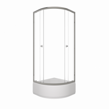 Душевое ограждение Альфа-Хром 80х80 В, полукруг, средн. подд.