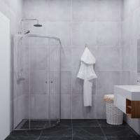 Душевое ограждение (без поддона) Альфа-Хром 90х90, полукруг