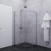 Душевое ограждение (без поддона) Альфа-Хром 90х90, полукруг