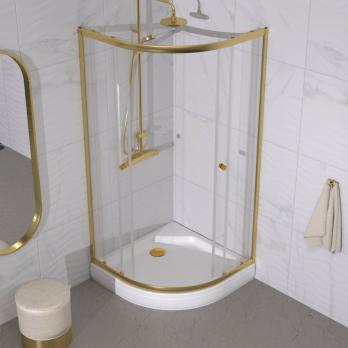 Душевое ограждение Альфа-Голд 90х90, полукруг, низкий поддон