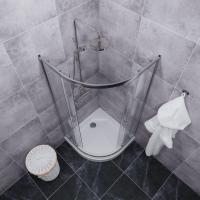 Душевое ограждение Альфа-Хром 90х90, полукруг, низкий поддон