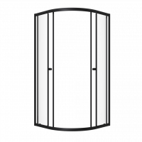 Душевое ограждение (без поддона) Альфа-Блэк 90х90, полукруг