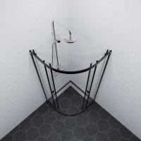 Душевое ограждение (без поддона) Альфа-Блэк 90х90, полукруг