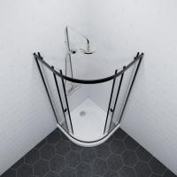 Душевое ограждение Альфа-Блэк 90х90, полукруг, низкий поддон