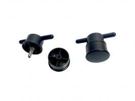 Душевое ограждение Альфа-Блэк 90х90, полукруг, низкий поддон