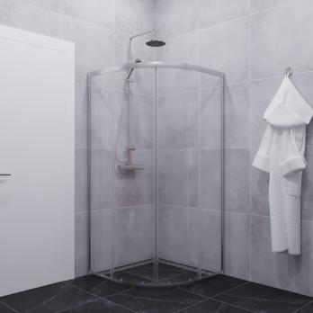 Душевое ограждение (без поддона) Альфа-Хром 100х100, полукруг