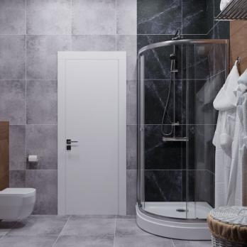 Душевое ограждение Альфа-Хром 100х100, полукруг, низкий поддон