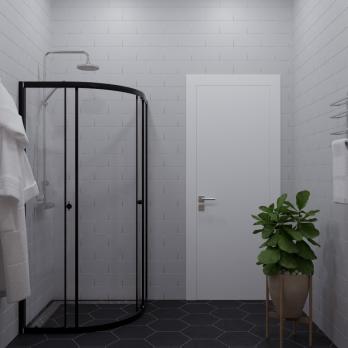 Душевое ограждение (без поддона) Альфа-Блэк 100х100, полукруг