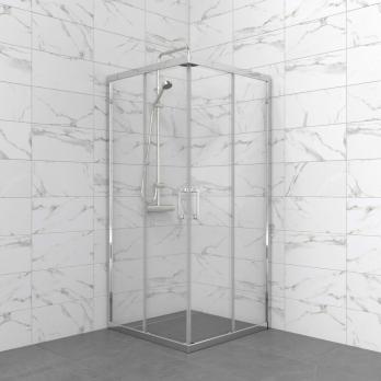 Душевое ограждение (без поддона) Фикс-Хром 90*90, квадрат