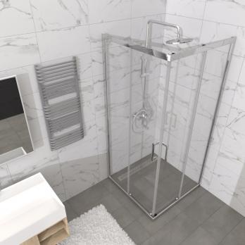 Душевое ограждение (без поддона) Фикс-Хром 90*90, квадрат