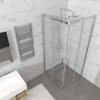 Душевое ограждение (без поддона) Фикс-Хром 100*100, квадрат