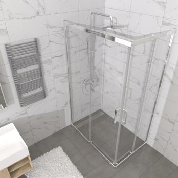 Душевое ограждение (без поддона) Фикс-Хром 120*90, прямоугольник