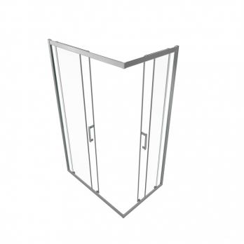 Душевое ограждение (без поддона) Фикс-Хром 120*90, прямоугольник