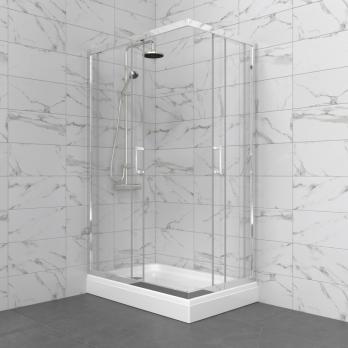 Душевое ограждение Фикс-Хром 120*80, прямоугольник