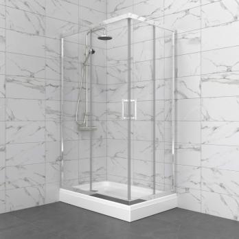 Душевое ограждение Фикс-Хром 120*80, прямоугольник