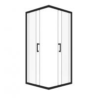 Душевое ограждение (без поддона) Фикс-Блэк 80*80, квадрат