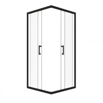 Душевое ограждение (без поддона) Фикс-Блэк 100*100, квадрат