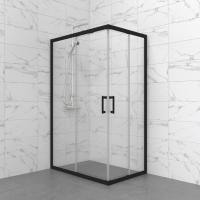 Душевое ограждение (без поддона) Фикс-Блэк 120*80, прямоугольник