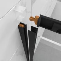 Душевое ограждение (без поддона) Фикс-Блэк 120*80, прямоугольник