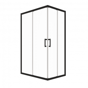 Душевое ограждение (без поддона) Фикс-Блэк 120*80, прямоугольник
